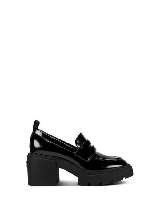 DKNY Black Tovella Penny Loafer Platform Pump