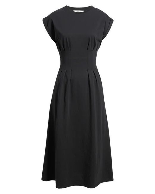 FRAME The Jersey Organic Cotton A-Line Dress in Black | Lyst