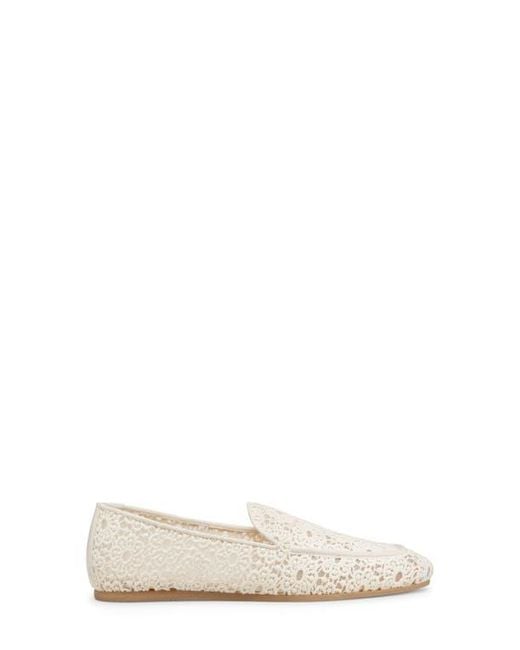 Stuart Weitzman White Lee Embroidered Loafer