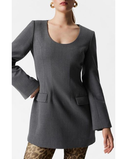 & Other Stories Black Long Sleeve Tailored Minidress