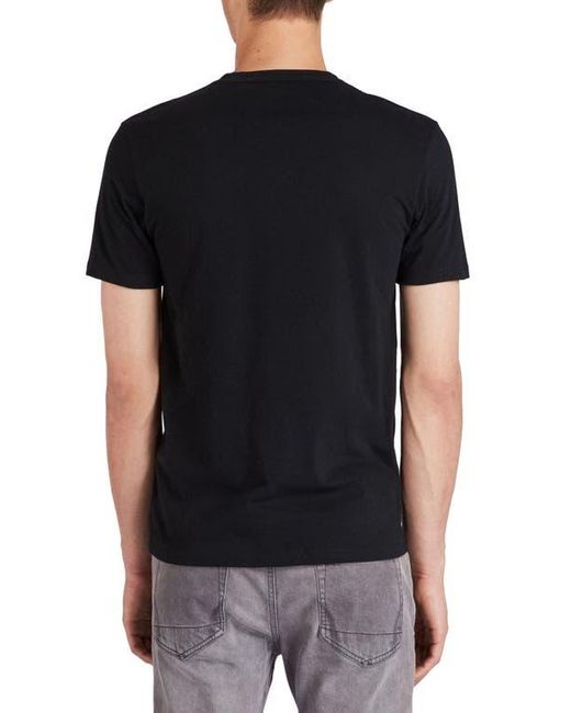 AllSaints Black Brace Tonic Slim Fit Cotton T-shirt for men