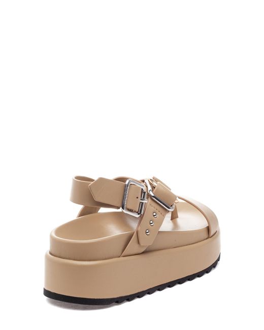 J/Slides Platform Slingback Sandal in Natural Lyst