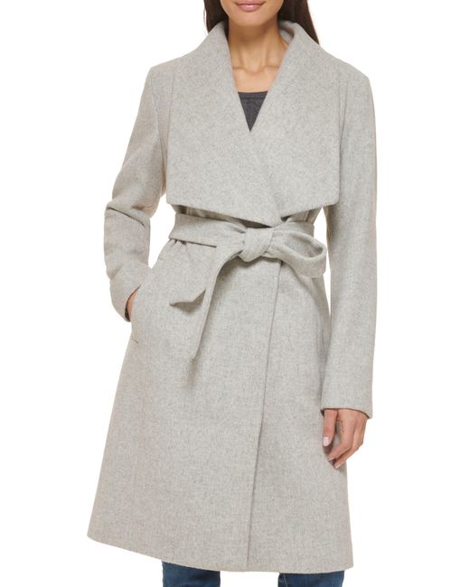 Cole haan slick wool wrap sale coat