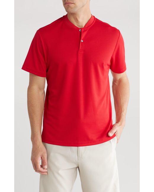 PGA TOUR Red Short Sleeve Henley Shirt for men