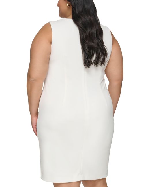 Calvin Klein White Knot Front Sheath Dress