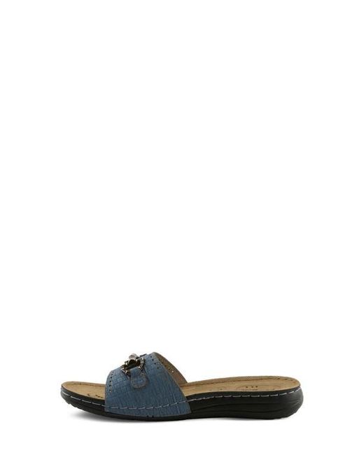Flexus by Spring Step Blue Enamel Bit Slide Sandal