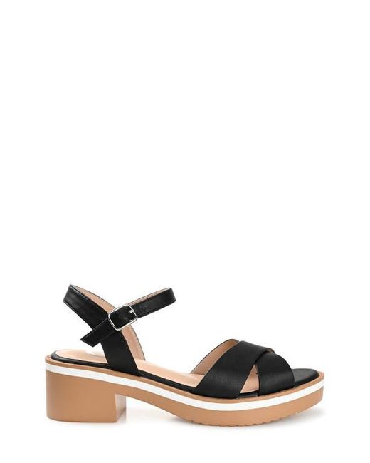 Journee Collection Black Hilaree Block Heel Sandal