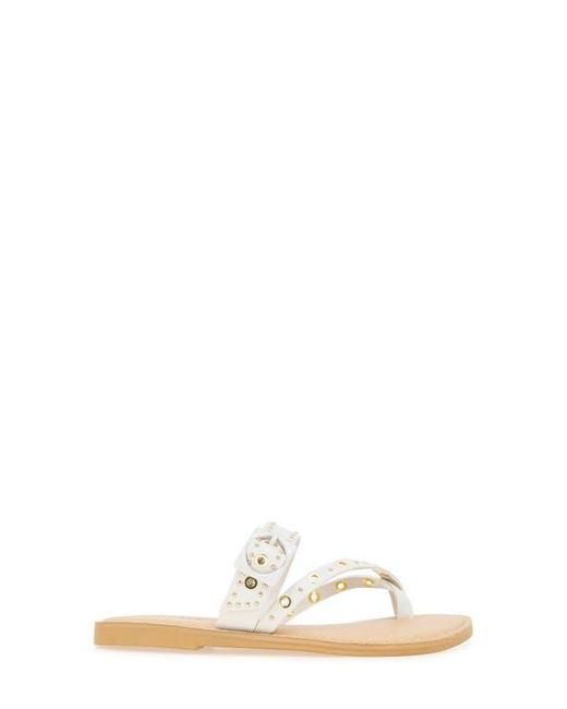 Splendid White Silas Studded Toe Loop Sandal