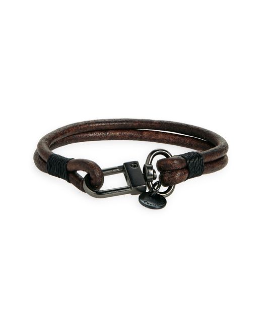 Caputo & Co. Black Craftman Leather Bracelet for men