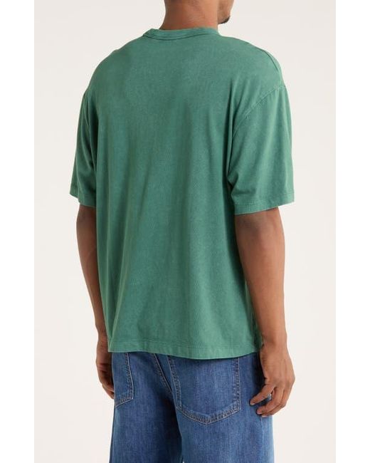 Calvin Klein Green Powder Wash Heavyweight Cotton T-Shirt for men