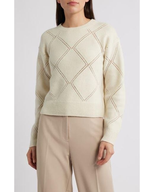 Vince Natural Texture Argyle Wool Sweater