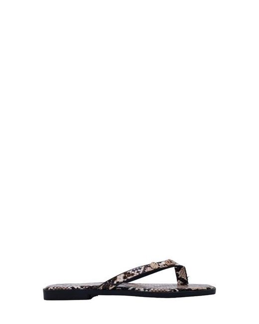 Bebe White Python Embossed Thong Sandal