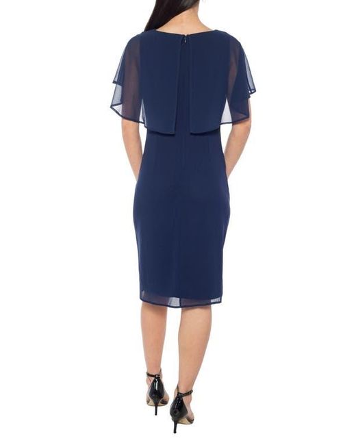 Marina Overlay Chiffon Cocktail Dress in Blue | Lyst