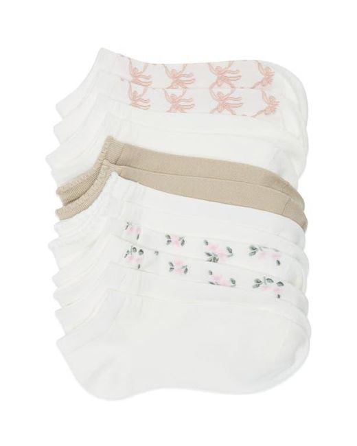 Lemon White 6-Pack Ankle Socks