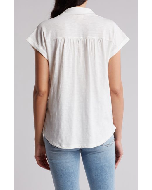 Thread & Supply White Daria Short Sleeve Button-up Shirt