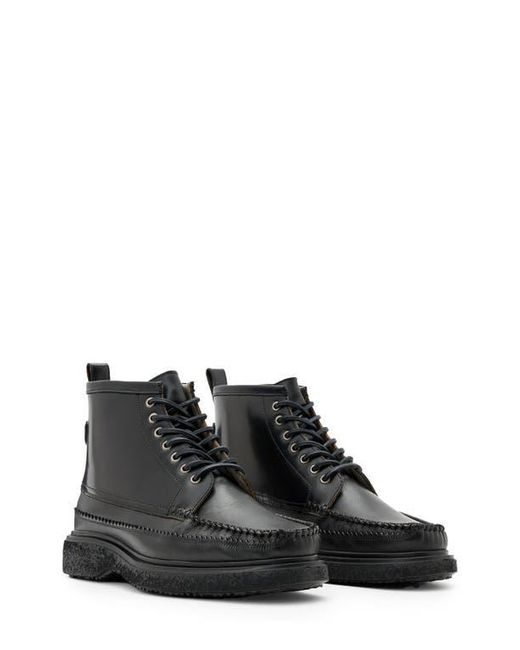 AllSaints Black Gibbs Moc Toe Boot for men