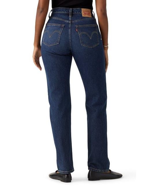 Levi's Blue 501 Curve High Waist Straight Leg Jeans