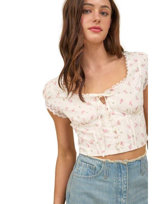 Blu Pepper White Flutter Sleeve Crop Top