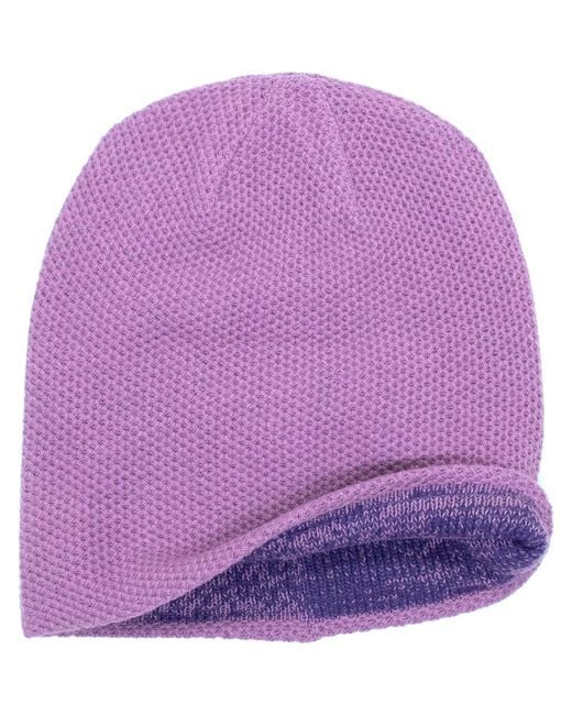 Portolano Purple Reversible Cashmere Beanie