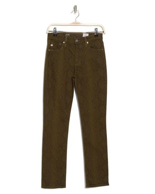 AG Jeans Brown Mari High Waist Slim Straight Leg Jeans
