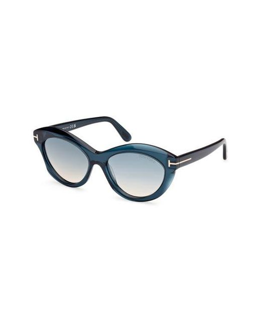 Tom Ford Blue 55Mm Gradient Oval Sunglasses