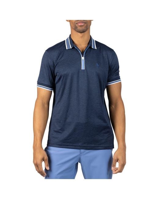 Tailorbyrd Blue Performance Mesh Polo for men