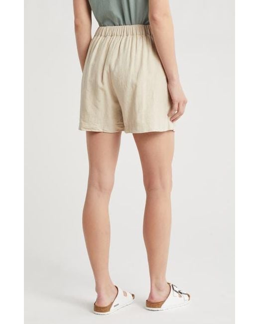 Madewell Natural Solid Linen Blend Shorts