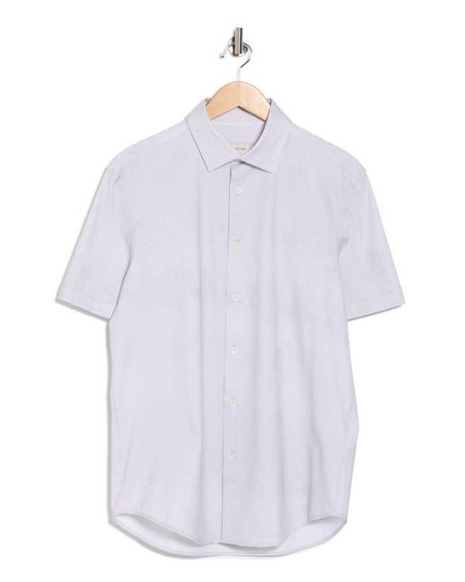 Bugatchi White Miles Short Sleeve 8-Way Stretch Ooohcotton Button-Up Shirt for men