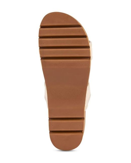 FLOOPI Natural Knit Platform Slide Sandal