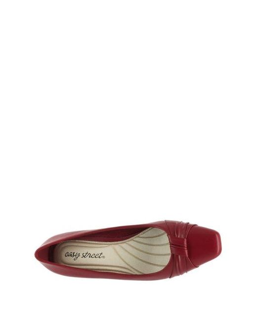 Easy Street Red Waive Square Toe Pump