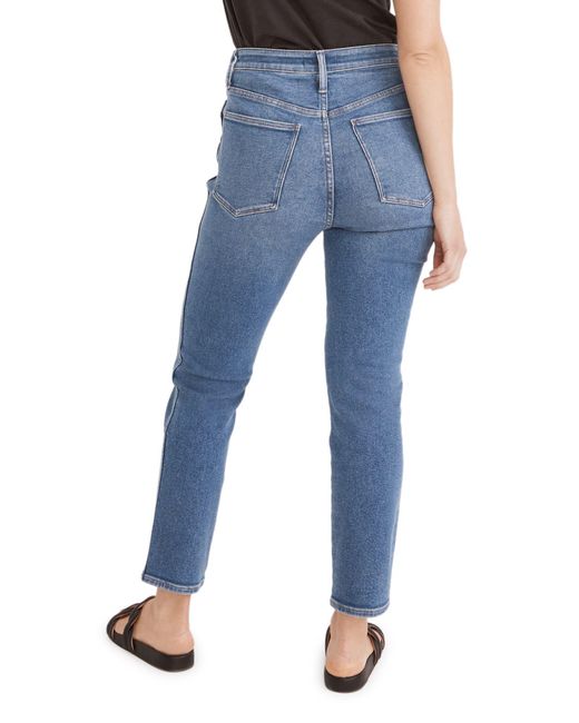 Madewell Blue Curvy High Waist Ankle Stovepipe Jeans