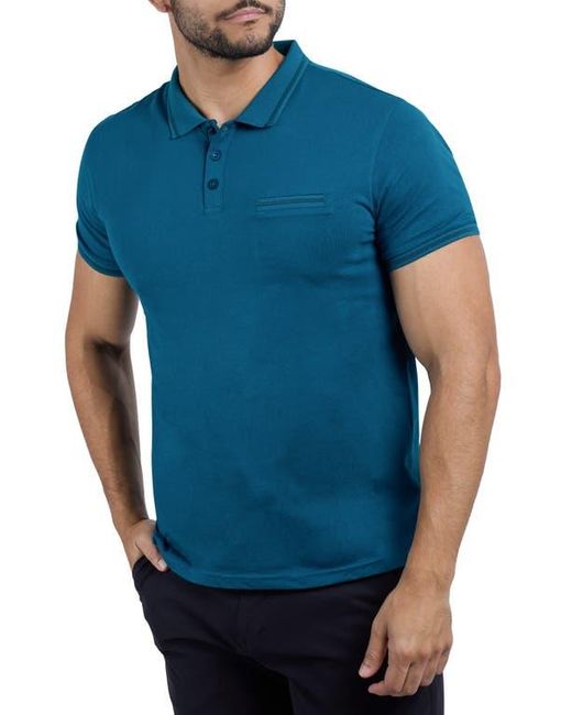 Xray Jeans Blue Jacquard Polo for men