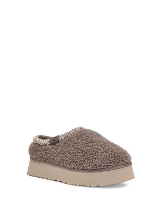 Ugg Gray Tazz Maxi Curly Genuine Shearling Platform Slipper