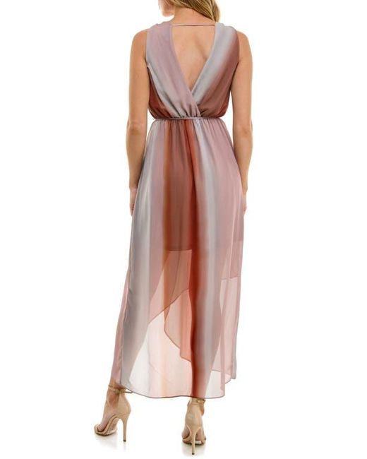 Socialite Red Chiffon Surplice Midi Dress