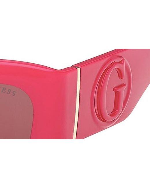 Guess Red Rectangular Sunglasses for men