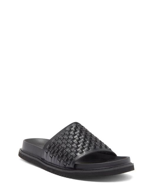 Steve Madden Black Onyx Woven Slide Sandal for men