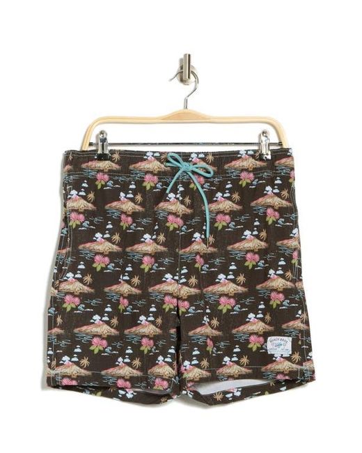 Beach Bros Black Volcano Clouds Swim Trunks for men
