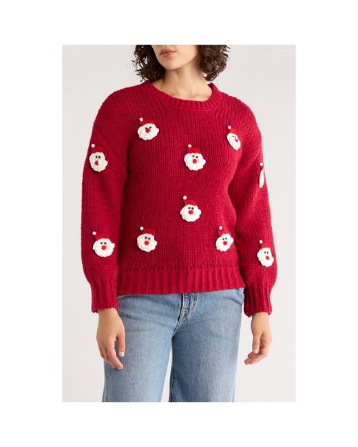 Roffe Accessories Embroidered Santa Claus Sweater
