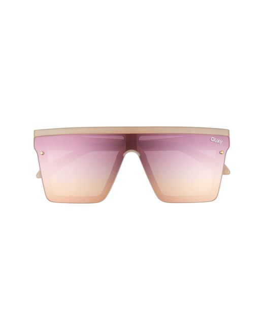 Quay Pink Hindsight 67mm Shield Sunglasses