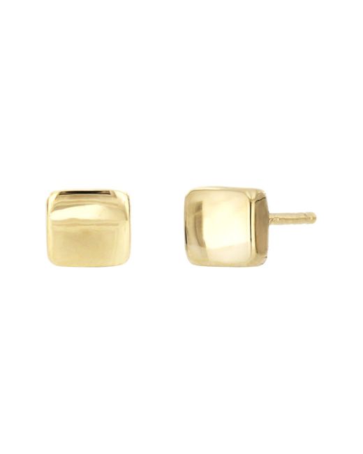 Bony Levy Metallic 14k Yellow Gold Petite Cushion Square Stud Earrings In 14ky At Nordstrom Rack