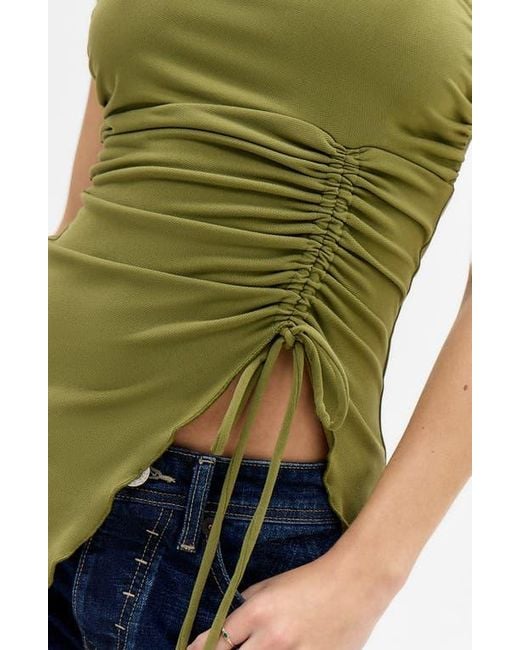 BDG Green Rem Cinched Strapless Top