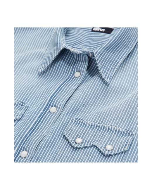 The Kooples Blue Stripe Long Sleeve Stretch Cotton Button-up Shirt