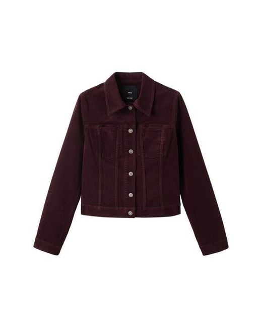 Mango Red Stitch Velvet Jacket