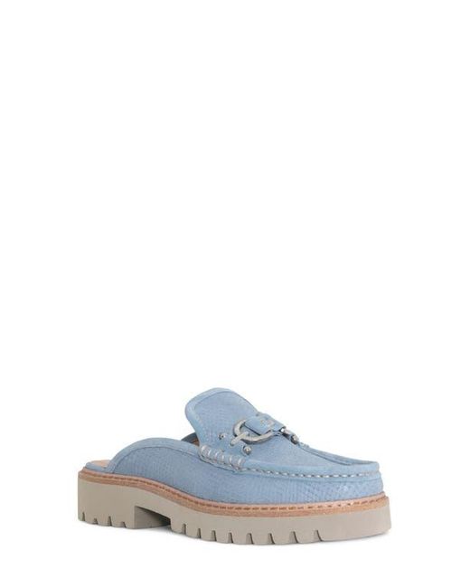 Donald J Pliner Blue Hampton Moc Toe Platform Mule