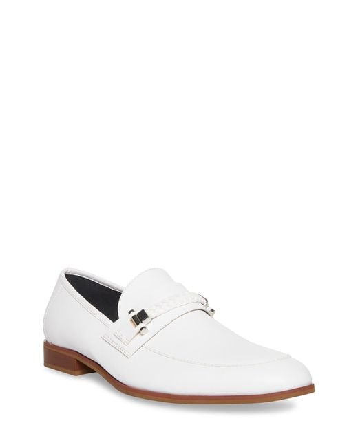 Steve Madden Madden Gainer Braided Strap Loafer In White At Nordstrom Rack for men