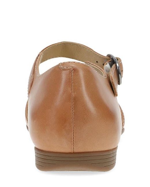 Dansko Brown Liv Ankle Strap Flat