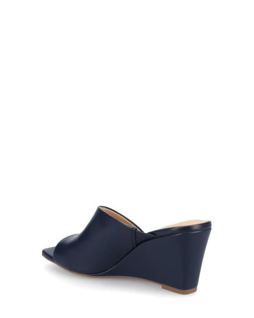 Journee Collection Blue Clementine Wedge D'Orsay Sandal