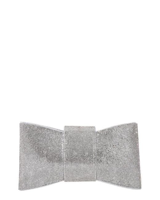 BERNESS Gray Rhinestone Bow Clutch