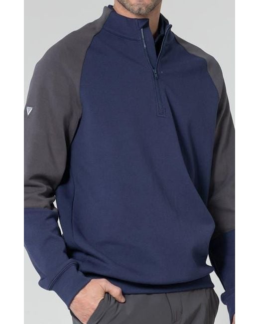 Levelwear Blue Crown Midlayer Quarter Zip Pullover for men