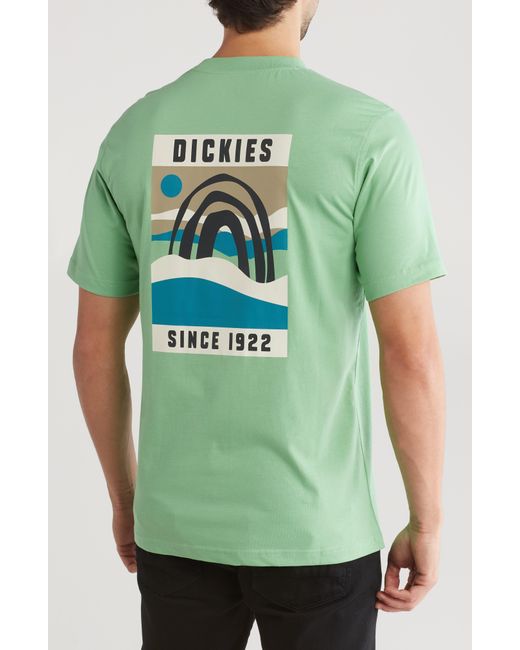 Dickies Green Baker City Cotton Crewneck T-shirt for men